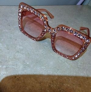 Gucci pink crystal embellished glasses